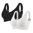 thumbnail image 1 of cfhntfmh Breathable Wide Strap Sports Bra for Women Plus Size Wireless Bras with Lift-Up High Support Workout Yoga Bralettes 2 Pack, 1 of 5
