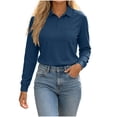 thumbnail image 1 of cfhntfmh Business Shirts for Women Long Sleeve Collared Work Tops with Pocket Casual Formal Outfits With Buttons, 1 of 7