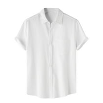 cfhntfmh Button down Shirts for Men Summer Big and Talls Short Sleeve Lapel Beach Tops Comfy Shirts with Pocket