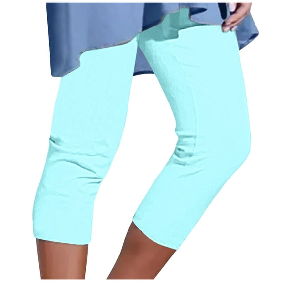 cfhntfmh Capri Leggings for Women Plus Size Slim High Waisted Yoga Pants Workout Cropped Beach Pants