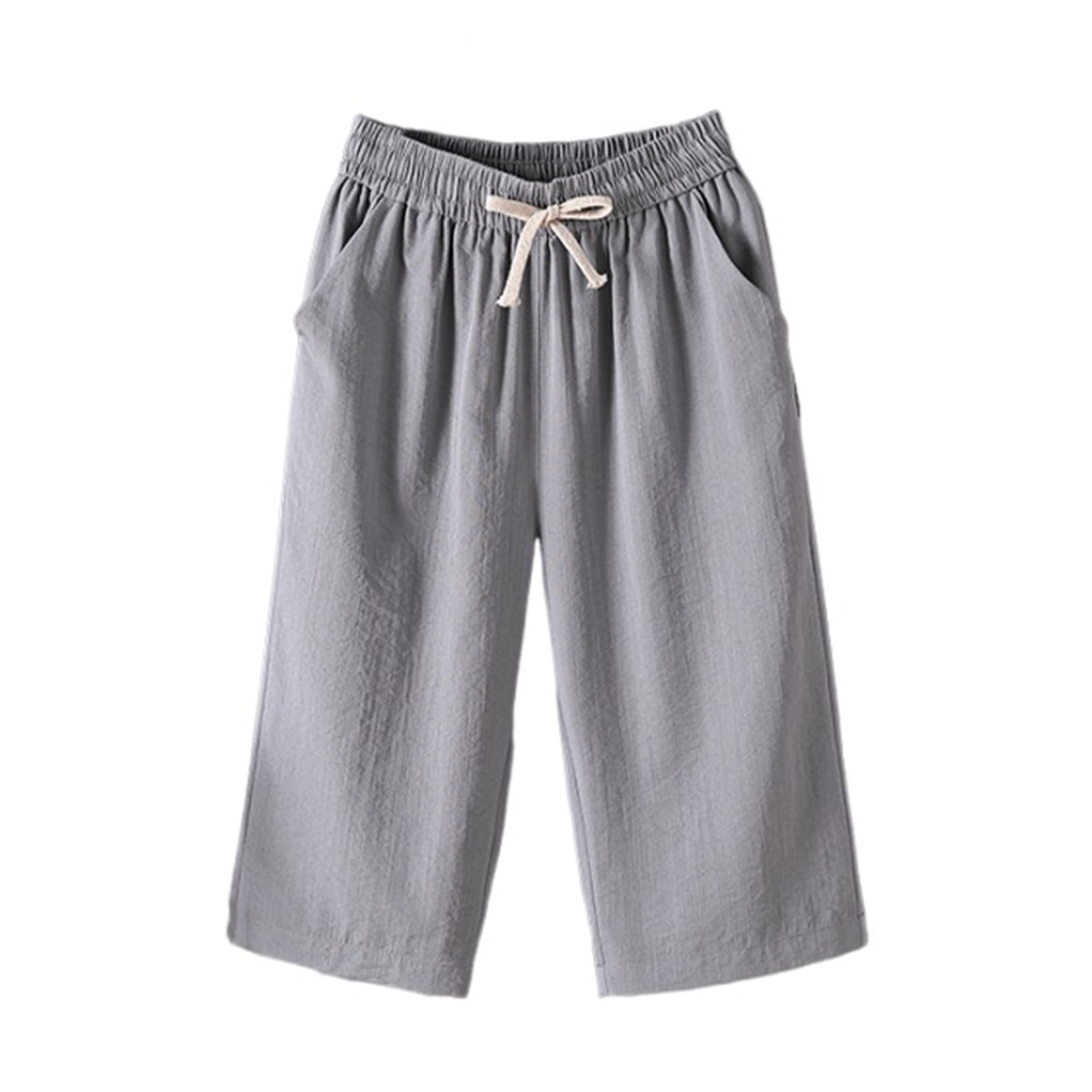 Culotte Palazzo Femme Été Jambe Large Ample Taille Élastique Confortable Short Cropped Palazzo Respirant