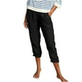 thumbnail image 1 of cfhntfmh Capri Pants for Women Soft Straight Leg Casual Cropped Pants Summer Comfy Elastic Waisted Solid Color Pull-On Pants, 1 of 7