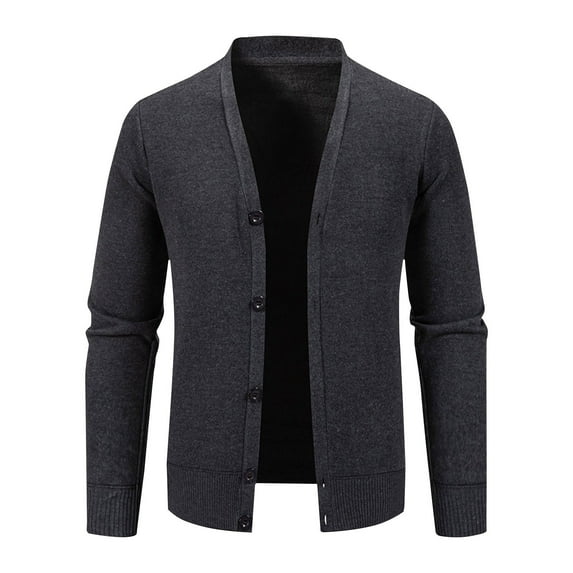 cfhntfmh Cardigan Sweaters for Men Soft Thick Long Sleeve Buttons down Cardigan Jackets Fashion Plus Size Front Open Knit Sweaters
