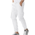 thumbnail image 1 of cfhntfmh Cargo Pants for Men Multi Pockets Drastring Joggers Sweatpants Breathable Workout Outwear Pants Fashion Trousers（White,X-Large), 1 of 5