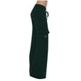 thumbnail image 1 of cfhntfmh Cargo Pants for Women Soft High Waisted Wide Leg Drawstring Pants Outdoor Hiking Plus Size Pants with Pockets, 1 of 7