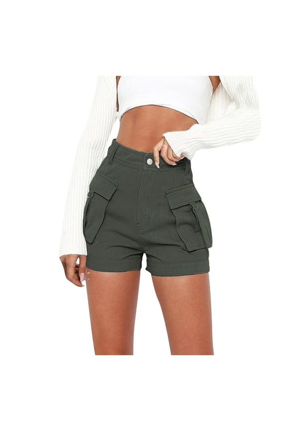 Cargo Shorts for Women Trendy High Waist Hot Shorts Summer Athletic Hiking Outdoor Short Outfits with Pockets