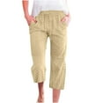 thumbnail image 1 of cfhntfmh Casual Capri Pants for Women Loose Yoga Lounge Capris Straight Leg Beach Vacation Outfits Summer Fashion, 1 of 5