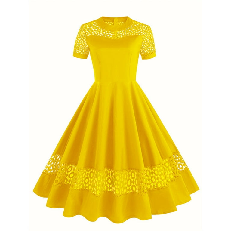 Elegant Yellow Cutout Midi Dress Elegant Yellow Cutout Midi Dress
