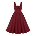 thumbnail image 1 of cfhntfmh Cocktail Dresses for Women Elegant Square Neck Sleeveless Tank Dress Summer Flowy Front Knot Party Evening Dress, 1 of 6