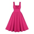 thumbnail image 1 of cfhntfmh Cocktail Dresses for Women Elegant Square Neck Sleeveless Tank Dress Summer Flowy Front Knot Party Evening Dress, 1 of 6