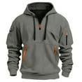thumbnail image 1 of cfhntfmh Corduroy Hoodie Sweatshirts for Men Athletic Solid Workout Lightweight Solid Color Pullover Thermal Oversized Tops（Gray,X-Large), 1 of 3