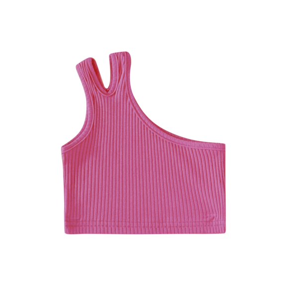 cfhntfmh Crop Tops for Girls Children Sleeveless Ribbed Dance Shirts Casual Summer Basic Tank Top for 2- 7 Years