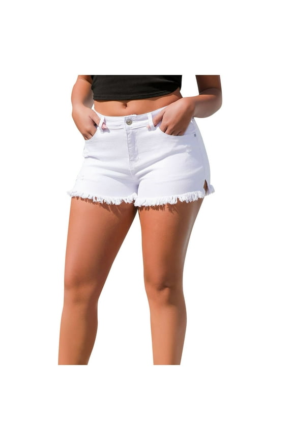 Denim Shorts for Women Fashion Ripped Jeans Low Waisted Stretchy Lounge Frayed Hem Summer Hot Pants