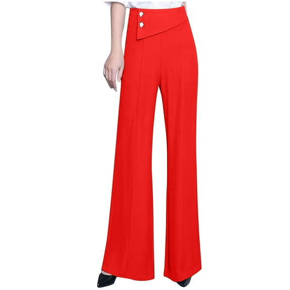 cfhntfmh Dress Pants for Women Elegant High Waist Formal Pants Business Casual Loose Suit Bootcut Long Pants
