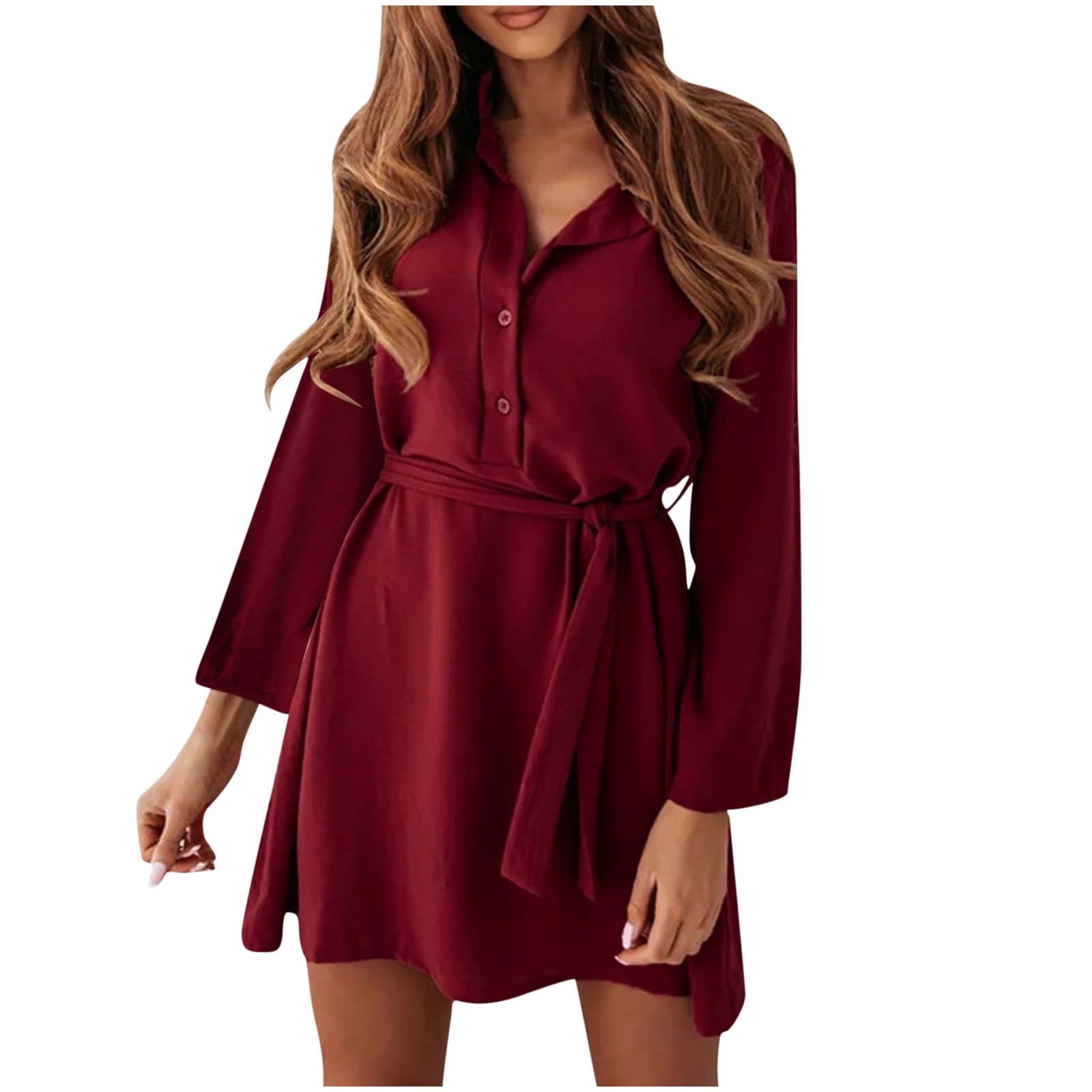 Women’s Fashion Collared Long-Sleeve Dress