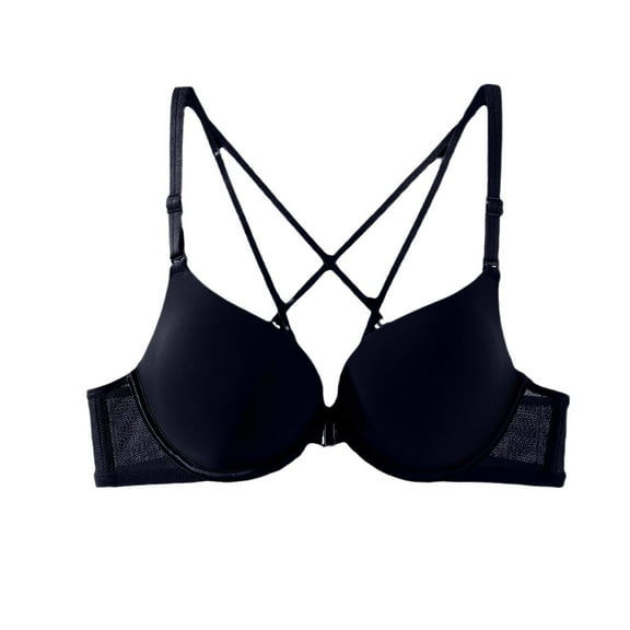 cfhntfmh Everyday Bras for Women Soft V Neck Back Cross Adjustable Strappy T-Shirts Bras Comfort Underwire Push up Bras