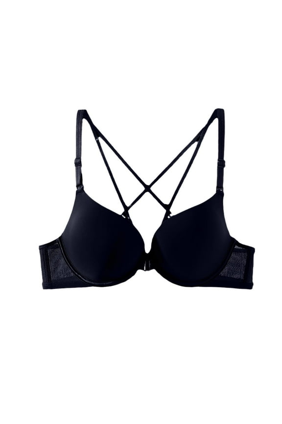 Everyday Bras for Women Soft V Neck Back Cross Adjustable Strappy T-Shirts Bras Comfort Underwire Push up Bras