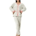 thumbnail image 1 of cfhntfmh Fall Pajamas Women Fluffy Pajamas Set Fleece Pullover with Wide Leg Pants 2 Piece Pjs Set Soft Plush Winter Outfits, 1 of 4
