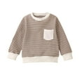 thumbnail image 1 of cfhntfmh Fall Shirts for Toddler Infant Crewneck Soft Long Sleeve Printed T-Shirts Fashion Knit Tops with Pockets for Girls Boys, 1 of 7