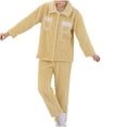 thumbnail image 1 of cfhntfmh Fluffy Pajamas Set for Women Fleece Button down Pullover 2 Piece Pjs Set Soft Plush Sleepwear Winter Loungewear, 1 of 6