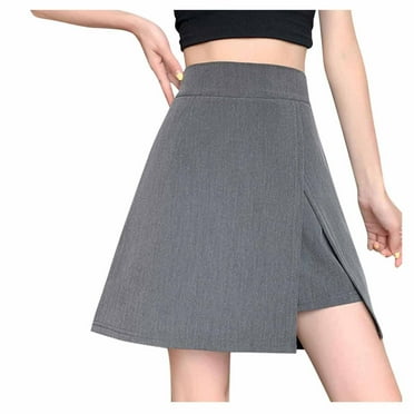 cfhntfmh Formal Dresses for Women with Shorts Plus Size High Elastic Waist Office Skirts Summer Comfy Side Slit Skorts