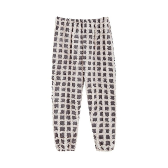 cfhntfmh Girls Boys Fuzzy Pajamas Pants Cute Plaid Print Warm Fleece Pj Bottoms Comfortable Plush Lounge Sleepwear