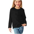 thumbnail image 1 of cfhntfmh Girls Boys Long Sleeve Shirts Soft Cotton Crewneck Basic T-Shirts Toddlers' Childrens Solid Color Clothes for 3-14 Years, 1 of 7