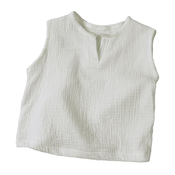 cfhntfmh Girls Boys Tank Tops Casual V Neck Sleeveless Soft T-Shirts Toddler Kids Summer Loose Beach Solid Color Blouses