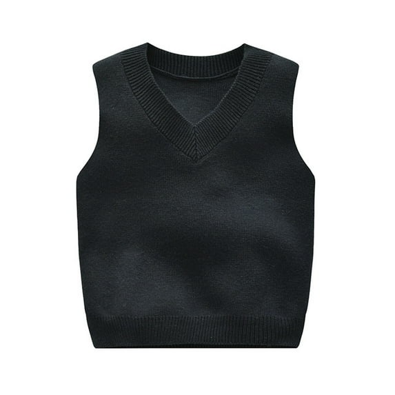 cfhntfmh Girls Boys Tops for Women Sleeveless V Neck Cute Knit Sweater Fall Winter Comfy Soft Children's Pullover Shirts