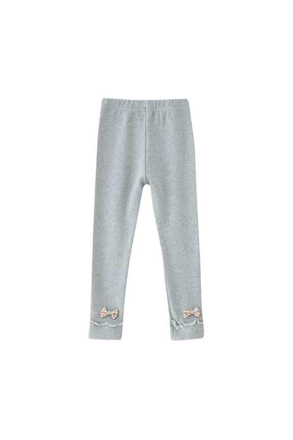 Girls Comfy Pants Lounge Elastic Waisted Full Length Pants Children Cotton Cute Ruffle Bow Knot Casual Fall Joggers