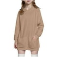 thumbnail image 1 of cfhntfmh Girls Hoodies Dress Kids Long Sleeve Pullover Hooded Sweatshirt with Pockets Hoodies for Girls 5-14 Years, 1 of 7