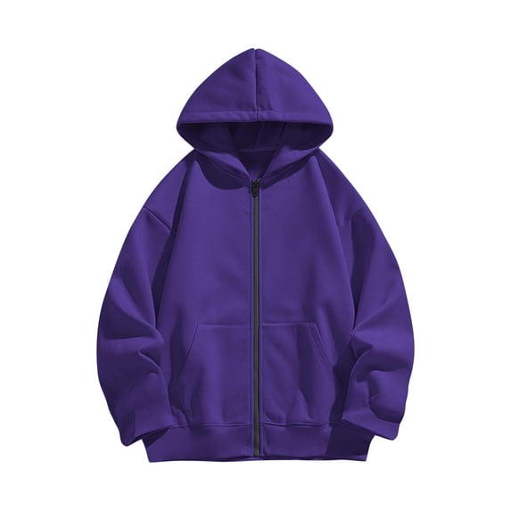cfhntfmh Girls Zip-Up Hoodie Sweatshirt Kids Lightweight Long Sleeve Hooded Jacket with Pockets Teen Girls Clothes 4-14 Years