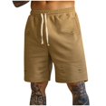 thumbnail image 1 of cfhntfmh Gym Shorts for Men Fashion Elastic Waisted Ripped Lounge Shorts Summer Loose Wide Leg Running Sweat Shorts, 1 of 5