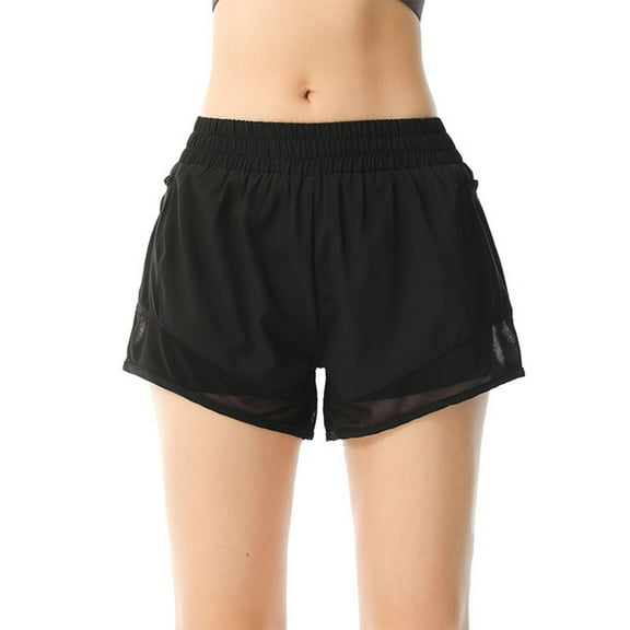 cfhntfmh Gym Shorts for Women Comfy Elastic Waisted Loose Shorts Breathable Tulle Wide Leg Athletic Workout Shorts