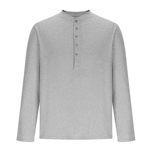 cfhntfmh Henley Long Sleeve Shirts for Men Spring Fall Fashion Casual Tee Shirt Button Pullover Thermal Undershirts