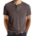 thumbnail image 1 of cfhntfmh Henley T-Shirts for Men Casual Summer Short Sleeve Cotton Shirts Basic Button Tee Tops with Pocket, 1 of 6