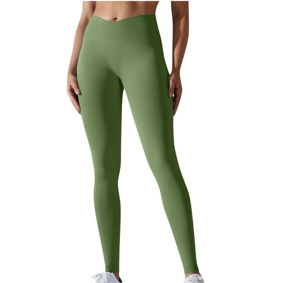 cfhntfmh High Waisted Leggings for Women Seamless Stretch Butt Lifting Yoga Pants for Workout Athletic Running Gym