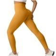 thumbnail image 1 of cfhntfmh High Waisted Leggings for Women Yoga Workout Stretchy Pants Solid Color Soft Comfy Athletic Gym Pants for Running（Yellow,Small), 1 of 3
