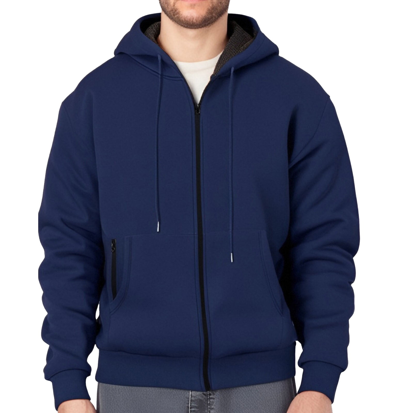 New Men Hoodies - Winter Thick Warm Fleece Zipper Hoodies Coat - Sportswear Male Hoodies (TM5) main image 1