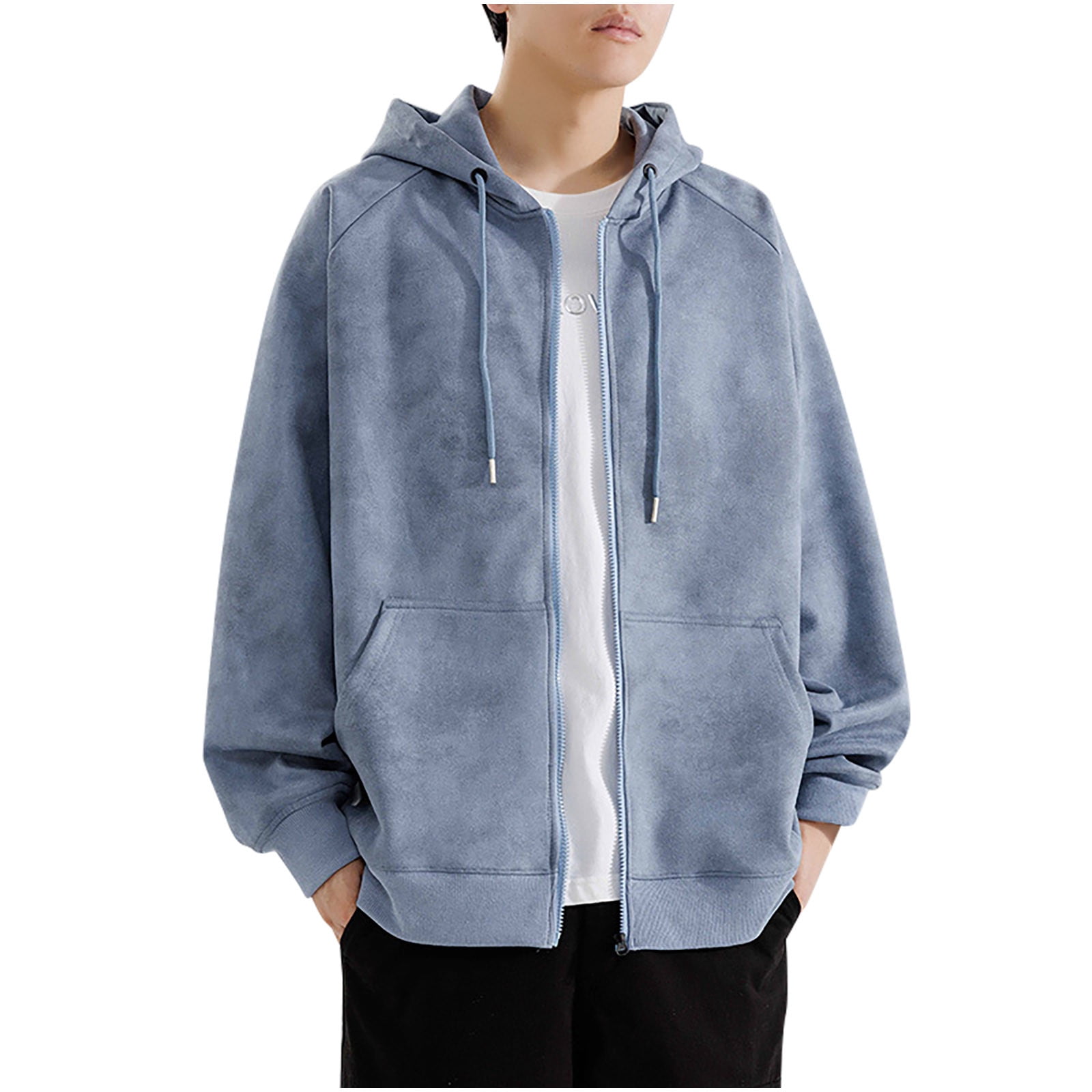 Wirltte Men's Zip Up Hoodie - Fleece Lined Casual Sweatshirt With Pockets & Drawstring Hood