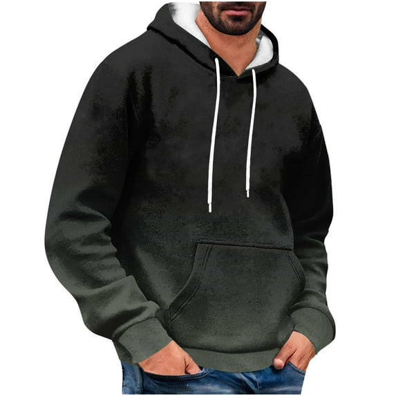 cfhntfmh Hoodies for Men Trendy Drawstring Sweatshirts Pullover Fall Outfits Fleece Casual Long Sleeve Shirts with Pocket