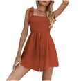 thumbnail image 1 of cfhntfmh Jumpsuit for Women Sleeveless Adjustable Strap Smocked Rompers Loose Shorts Summer Beach Lounge Clothes, 1 of 6