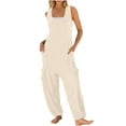 thumbnail image 1 of cfhntfmh Jumpsuit for Women Trendy Sleeveless Scoop Neck Lounge Outfits Plus Size Jogger Pants Rompers with Pockets, 1 of 7