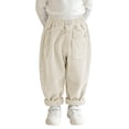 thumbnail image 1 of cfhntfmh Kids Corduroy Pants Casual Baggy Elastic Waisted Pants with Pocket Fall Winter Fashion Outfit (Beige,1-2 Years), 1 of 5