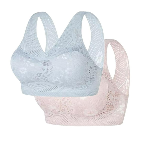 cfhntfmh Lace Bras for Women Push up Bralettes No Underwire Full Coverage Unpadded Bra Everyday Bras 2 Pack