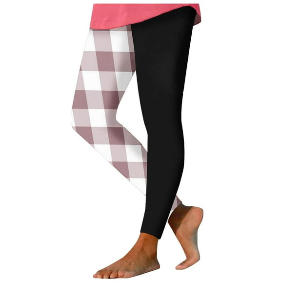 cfhntfmh Leggings for Women Fashion Print Patchwork Elastic Waist Seamless Skinny Pants Fitness Athletic Gym Yoga Leggings