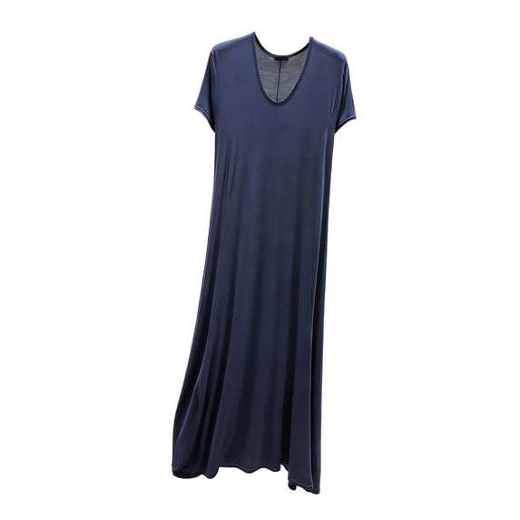 cfhntfmh Long Sleepshirts for Women Full Length Short Sleeve Summer Nightshirt Soft Plus Size V Neck Sleepwear Casual Loungewear