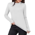 thumbnail image 1 of cfhntfmh Long Sleeve Thermal Shirt for Women Mock Neck Slim Fit Tshirts Basic Thermal Underwear Tops Winter Clothes for Women, 1 of 7