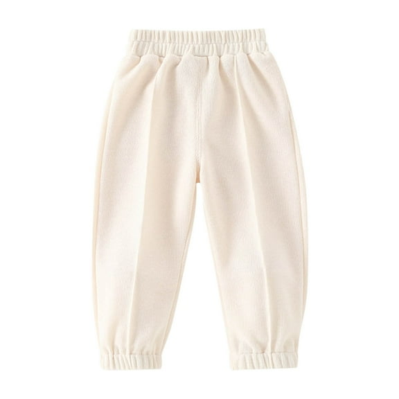 cfhntfmh Lounge Pants for Girls Boys Comfy High Elastic Waisted Joggers Children Warm Cotton Cinch Bottoms Pants