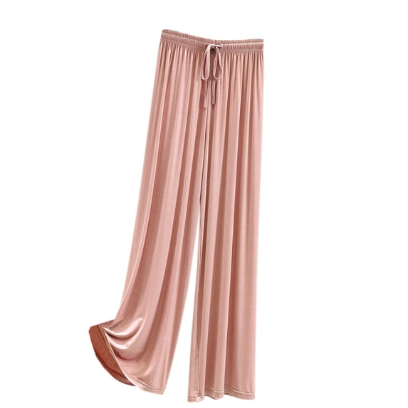 cfhntfmh Lounge Pants for Women Elastic High Waist Soft Long Sleep Pants Straight Leg Comfy Drawstring Sleepwear Pajama Bottoms
